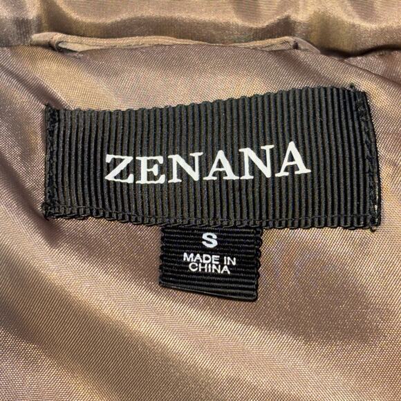 Zenana Outfitters Womens Small Brown Quilted Puffer Vest Jacket Sleeveless EUC - Picture 3 of 7